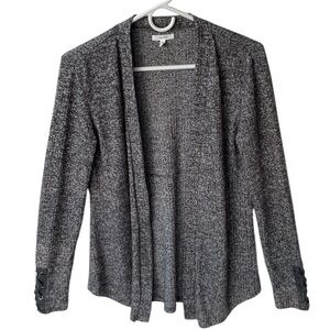 MAURICES WOMENS GRAY OPEN FRONT CARDIGAN WITH LACE UP SLEEVES SIZE SMALL